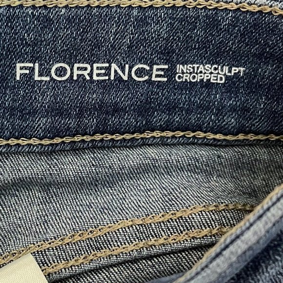 DL1961 SZ 28 Florence Instasculpt Distressed Chewed Hem Cropped Hendrix Jeans - Picture 6 of 11